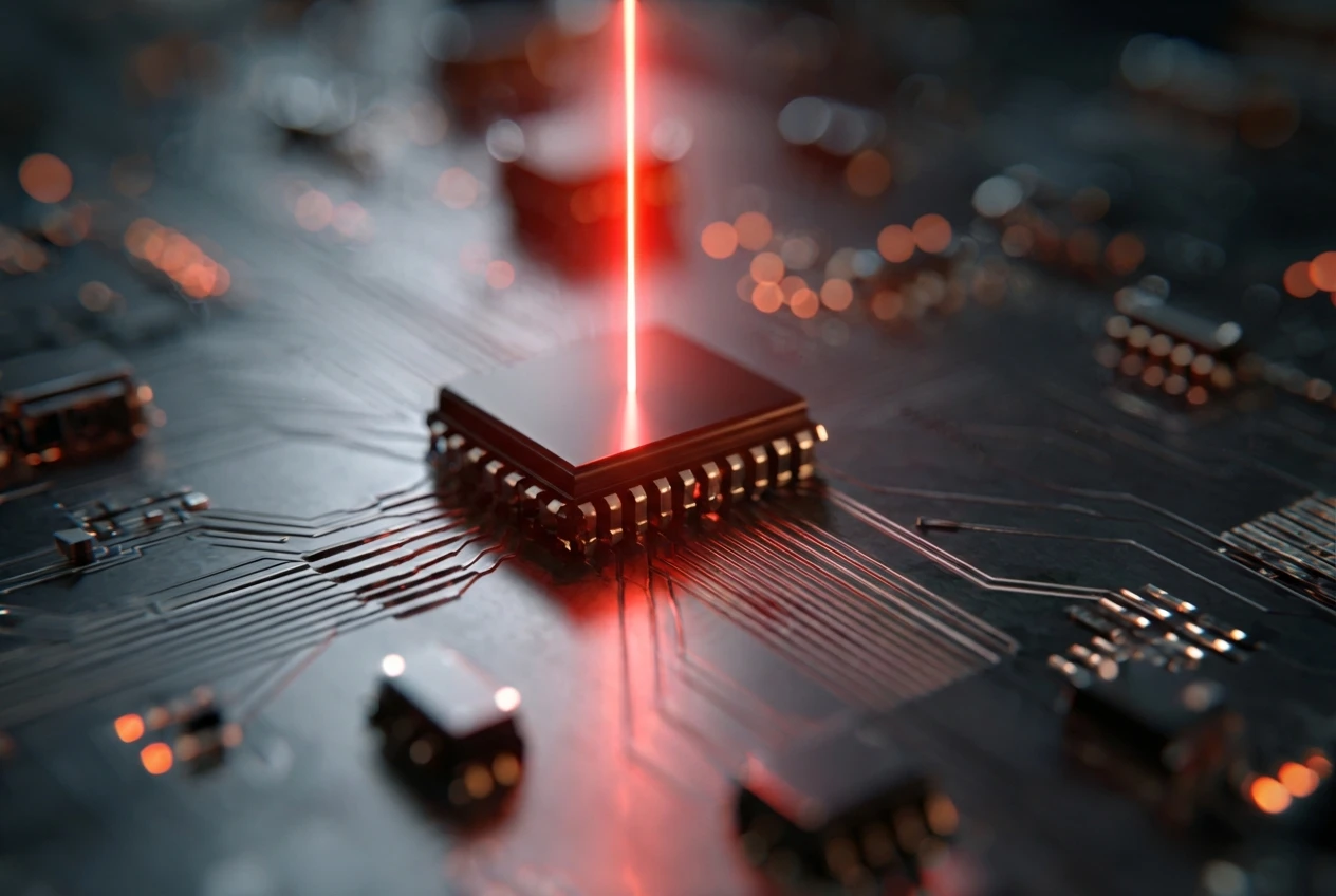 A daylight blocking photodiode comparing its black epoxy design to a standard clear IR receiver diode