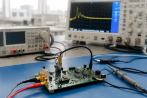 Configuración de prueba de fotodiodo PIN de Si que muestra el circuito en modo fotovoltaico frente a modo fotoconductor en un laboratorio de electrónica real