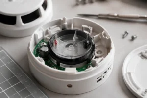 Optische Kammer eines Rauchmeldersensors mit Infrarot-LED- und Si-PIN-Fotodioden-Komponenten