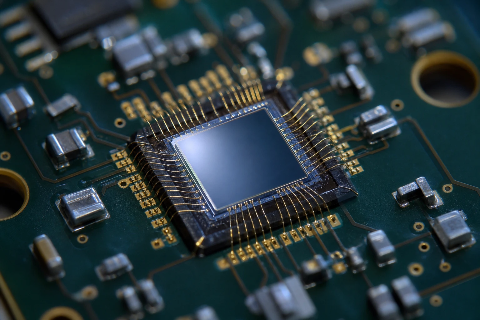 A close-up of a Chip-on-Board (COB) packaged sensor produced by an experienced silicon PIN photodiode manufacturer for laser scan head assemblies