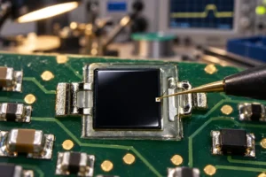 Electronics engineering lab bench test evaluating a fast response PIN diode package for pulse detection