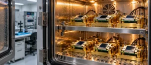 Environmental chamber reliability testing validating dual 85 tested photodiode performance under high humidity and thermal stress
